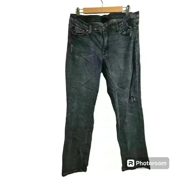 P2003 seven7 distressed bootcut jeans medium wash size 7 - Picture 1 of 8